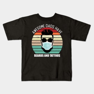 awesome dads have tattoos masks Kids T-Shirt